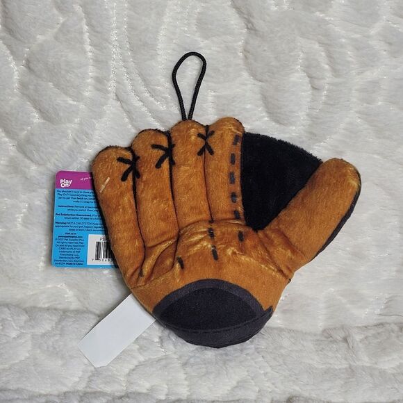Play On Big Softy Plush Baseball Mitt Small Dog Toy Squeaker New with Tags - Picture 2 of 5